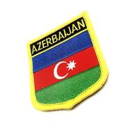 Azerbaijan Azerbaijani Flag Iron On Embroidered Fabric Sew On Patch Pack of 1