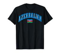 Azerbaijan Blue College Lettering Flag T-Shirt