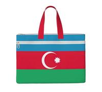 Azerbaijan Flag Canvas Document Organizer Bag for Travel and Leisure Weekends, Black/White, One Size