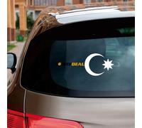 Azerbaijan Flag Crescent Star Sticker Decal Vinyl - 2 Pack White 10.2cm - for Car Boat Laptop Cup No Background Die-Cut