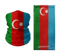 Azerbaijan Flag Neck Gaiter - Patriotic Tricolor Face Cover with Crescent & Star - Lightweight, Breathable, Multi-Use Scarf for Festivals, Sports & Everyday Wear