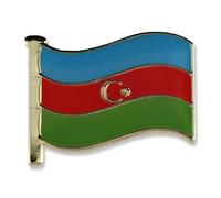 Azerbaijan Flag Pin Badge, Enamel Colours, 20mm Size, Butterfly Clasp
