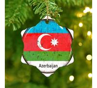 Azerbaijan Hanging Ornaments Latin America Hispanic Country European Asia Africa Flags Ornament Keepsake Holiday Christmas Tree Decorations Personalized Ceramic Ornament Pendant for Friends Families