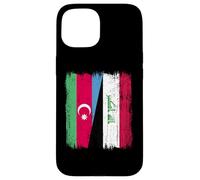 Azerbaijan Iraq Half Flag Azerbaijani Iraqi Jersey Case for iPhone 15