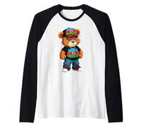 Azerbaijani Flag Teddy Bear Azerbaijan Hip Hop Raglan Baseball Tee