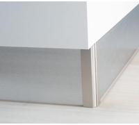 AZERODESIGN -Kitchen Skirting Board - PVC Skirting Board - Brushed Aluminium - Available in Various Colours and Sizes - Includes Transparent Rubber Bottom -Kitchen Skirting Board (Aluminium, 165 mm x