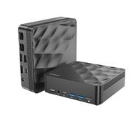 Azeyou Mini PC, 12th Gen N100 Mini Computer, 16GB RAM+1TB M.2 SSD Mini Desktop PC with OS 11 Pro, 2 HDMI/WiFi 6/BT5.2/2 RJ45/USB 3.2, Micro Business PC for School Education Office - Black