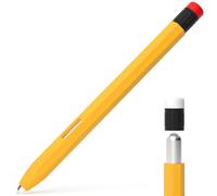 AZF Compatible with S Pen case，Samsung Galaxy Tab S7/S7+/S7 FE/S8/S8+/S8 Ultra/S9/S9+/S9 Ultra Pencil Case Classic Design Silicone Protective Sleeve, Support Magnetic Charging (Yellow)