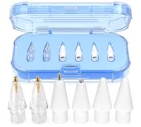 AZF Replacement Tips for Apple Pencil Pro/USB-C/2nd Gen/1st Gen Tips with Storage Box，Mix Metal wear-Resistant Replacement Pencil Tips for iPad Pencil Accessories (Sky Blue)