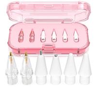 AZF Replacement Tips for Apple Pencil Pro/USB-C/2nd Gen/1st Gen Tips with Storage Box，Mix Metal wear-Resistant Replacement Pencil Tips for iPad Pencil Accessories (Pink)