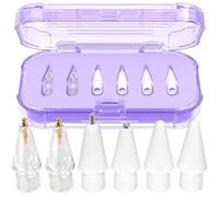 AZF Replacement Tips for Apple Pencil Pro/USB-C/2nd Gen/1st Gen Tips with Storage Box，Mix Metal wear-Resistant Replacement Pencil Tips for iPad Pencil Accessories (Purple)