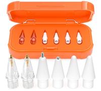 AZF Replacement Tips for Apple Pencil Pro/USB-C/2nd Gen/1st Gen Tips with Storage Box，Mix Metal wear-Resistant Replacement Pencil Tips for iPad Pencil Accessories (Orange)