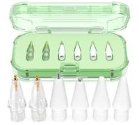 AZF Replacement Tips for Apple Pencil Pro/USB-C/2nd Gen/1st Gen Tips with Storage Box，Mix Metal wear-Resistant Replacement Pencil Tips for iPad Pencil Accessories (Matcha)