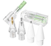 AZF Upgraded Replacement Tips for Apple Pencil Pro/USB-C/2nd Gen/1st Gen Tips(with Retractable Storage Box),Mix Metal wear-Resistant Replacement Pencil Tips for iPad Pencil Accessories (Matcha)