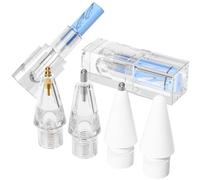AZF Upgraded Replacement Tips for Apple Pencil Pro/USB-C/2nd Gen/1st Gen Tips(with Retractable Storage Box),Mix Metal wear-Resistant Replacement Pencil Tips for iPad Pencil Accessories (Sky Blue)