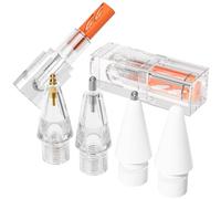 AZF Upgraded Replacement Tips for Apple Pencil Pro/USB-C/2nd Gen/1st Gen Tips(with Retractable Storage Box),Mix Metal wear-Resistant Replacement Pencil Tips for iPad Pencil Accessories (Orange)