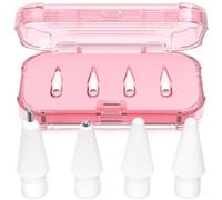 AZF Upgraded Replacement Tips for Apple Pencil Pro/USB-C/2nd Gen/1st Gen Tips （with Storage Box） Mix Metal wear-Resistant Replacement Pencil Tips for iPad Pencil Accessories (Pink)