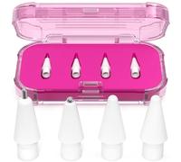 AZF Upgraded Replacement Tips for Apple Pencil Pro/USB-C/2nd Gen/1st Gen Tips （with Storage Box） Mix Metal wear-Resistant Replacement Pencil Tips for iPad Pencil Accessories (Rose red)