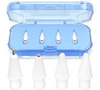 AZF Upgraded Replacement Tips for Apple Pencil Pro/USB-C/2nd Gen/1st Gen Tips （with Storage Box） Mix Metal wear-Resistant Replacement Pencil Tips for iPad Pencil Accessories (Sky Blue)