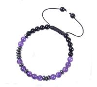 AZFEIYA Morse Code Bracelets for Women Bonus Mother Hematite Natural Lava Stone Bead Bracelet Adjustable Amethyst Braided Rope Bracelet Inspirational Jewelry for Women,Sister,Lady, L, Crystal, no