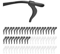 AZFVBQL 30 Pairs Glasses Anti-slip Ear Clip, Eyeglasses Retainers, Sports Eyeglass Ear Grips, Silicone Ear Hook, Safety Eyewear Retainers for Sunglasses (Black+White)