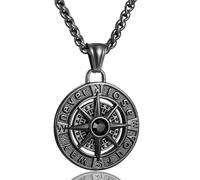 AZFVBQL Compass Necklace for Men Women Graduation inspirational Jewelry Stainless Steel Compass Pendant Gifts, 1.65*1.18inch, Stainless Steel, No Gemstone