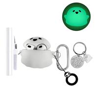 AZGYIAI for Apple AirPods 4 Case 2024，[Glow in The Dark] Cute Ghost Case for AirPods 4th Generation, Soft Silicone Cases with Cleaner kit and Ghost Keychain for Women Men (White, Airpods 3)