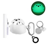 AZGYIAI for Apple AirPods 4 Case 2024，[Glow in The Dark] Cute Ghost Case for AirPods 4th Generation, Soft Silicone Cases with Cleaner kit and Ghost Keychain for Women Men (White, Airpods 4)