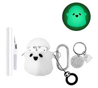 AZGYIAI for Apple AirPods 4 Case 2024，[Glow in The Dark] Cute Ghost Case for AirPods 4th Generation, Soft Silicone Cases with Cleaner kit and Ghost Keychain for Women Men (White, Airpods 2/1)