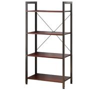 AZHANGYB Bookshelf With Storage, 4 Tier Rustic Vintage Industrial Etagere Bookcase, Open Metal And Wood Vintage Book Shelf, Open Display Storage Rack Tall Bookcase (F 23.6x11.8x47.2in)