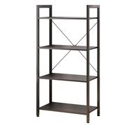 AZHANGYB Bookshelf With Storage, 4 Tier Rustic Vintage Industrial Etagere Bookcase, Open Metal And Wood Vintage Book Shelf, Open Display Storage Rack Tall Bookcase (A 23.6x11.8x47.2in)