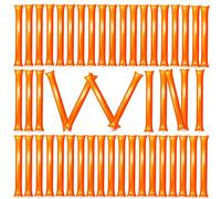 Azheeuiy 50Pcs Thickened Thunder Sticks Inflatable Round Head Boom Stick Noise Makers Team Spirit Cheersticks Sporting Cheers for Sporting Basketball Football Events Dance Birthday Party (Orange)