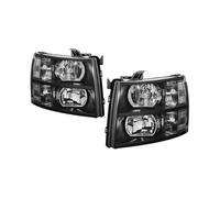 AZHEYC Pair Headlights For Chevrolet For Silverado 1500 2500 HD 3500 HD 2007-2013 Head Lights GM2502280 GM2503280 Headlamps No Bulb(Black)