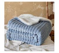 AZHKJKZH Cozy Blanket Winter Three-dimensional Double-layer Blanket Plush Soft Cover Throw Keep Warm(Light Blue,180x200cm)