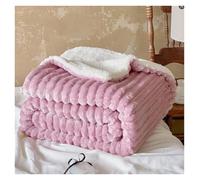 AZHKJKZH Cozy Blanket Winter Three-dimensional Double-layer Blanket Plush Soft Cover Throw Keep Warm(Light Pink,180x200cm)