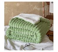 AZHKJKZH Cozy Blanket Winter Three-dimensional Double-layer Blanket Plush Soft Cover Throw Keep Warm(Grün,200x230cm)