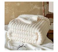 AZHKJKZH Cozy Blanket Winter Three-dimensional Double-layer Blanket Plush Soft Cover Throw Keep Warm(White,150x200cm)