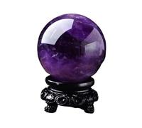 AZHKJKZH Crystal Ball Ornament Crystal Decor Sphere Amethyst Ball With Stand Real For Decoration(7-7.5cm)