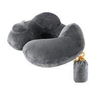 AZHKJKZH Neck Support Pillow Portable Self Inflating Travel Pillow Plush Travel Neck Air Pillow Airplane Pillows Flight Cushion(Grey)