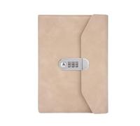 AZHKJKZH Notebook Journal A5 Password-locked Notebook With Lock, Simple Diary With Bookmarks Paper for Office(Beige,200 pages)
