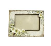 AZHKJKZH Photo Display Rectangular Daisy Photo Frame Resin Picture Handmade Display Suitable For Bedroom Living Room Office Desk Home Decoration(6 Inch)