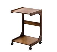 AZHKJKZH Printer Table Storage Bamboo Printer Storage Rack Portable Office Cart With Detachable Assembly For Home Office(Black)