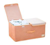 AZHKJKZH Storage Boxes Clothes Storage Bag Under The Bed Self Attached Divided Into Two Compartments For Bedding(Pink,36 * 25 * 16cm)