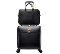 AZHKJKZH Suitcase with Wheels 2 Piece Trolley Bag Cabin Size Travel Artificial Leather Carry On Luggage with Wheels Travel Luggage(B)