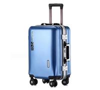 AZHKJKZH Suitcase with Wheels Aluminum Frame Luggage USB Charging Multi -Layer Composite Wear Resistance and Scratch Travel Luggage(B,22in)