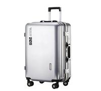 AZHKJKZH Suitcase with Wheels Aluminum Frame Luggage USB Charging Multi -Layer Composite Wear Resistance and Scratch Travel Luggage(A,20in)