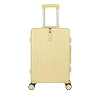 AZHKJKZH Suitcase with Wheels Lightweight and Tough Cabin Suitcase ABS Carry-on Hand Luggage 4 Spinner Travel Luggage(Yellow,28 inches)