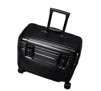AZHKJKZH Suitcase with Wheels Luggage PC+ABS Durable Hardside Suitcase with Double Spinner Wheels, Cosmetic Travel Luggage(Black,20in)