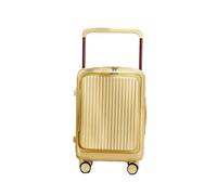 AZHKJKZH Suitcase with Wheels Multi-Functional Luggage Lightweight for Travel Front-Opening Suitcase Travel Luggage(Yellow,20inch)