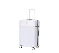 AZHKJKZH Suitcase with Wheels PC Hard Shell Luggage Trolley Case Travel Suitcase with Combination Lock Travel Luggage(White,24inch)